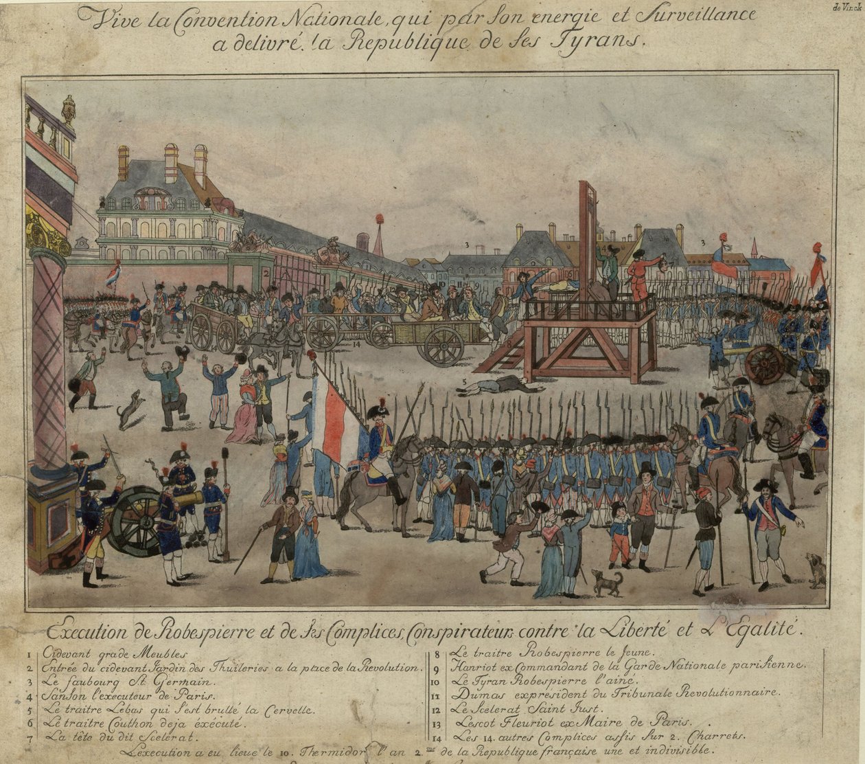 The Execution of Robespierre and His Supporters on 28 July 1794 by Unbekannt