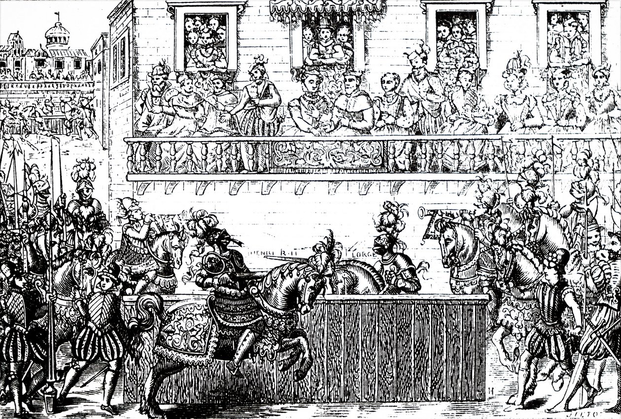 The Fatal Wounding of King Henry II of France by Unbekannt