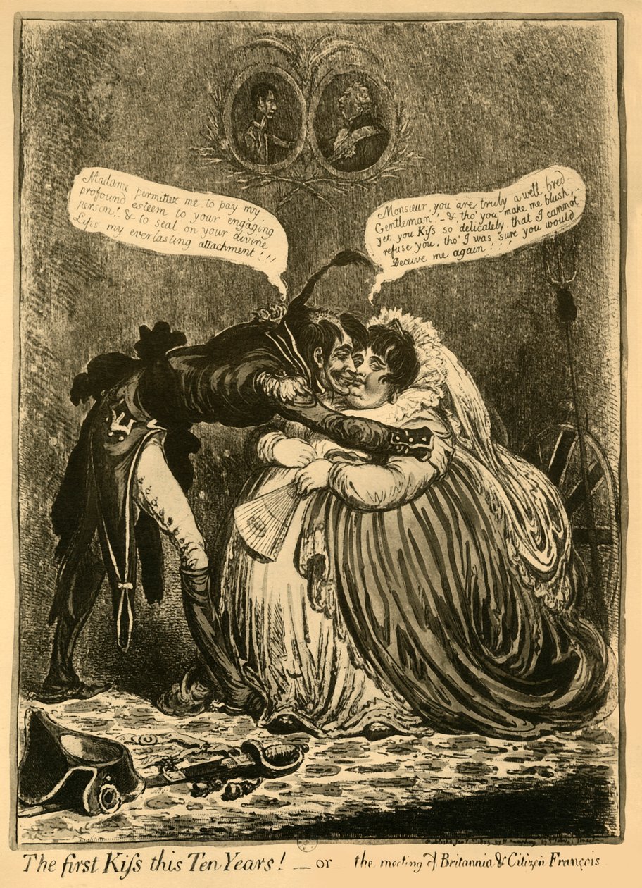 The First Kiss this Ten Years! - or - The Meeting of Britannia & Citizen François by Unbekannt