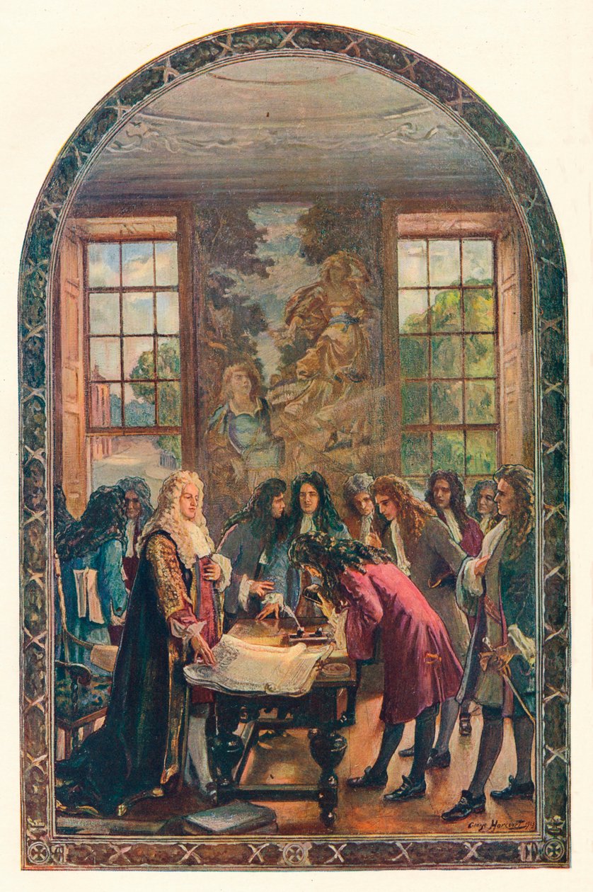 The Founding of the Bank of England, 1694 by Unbekannt