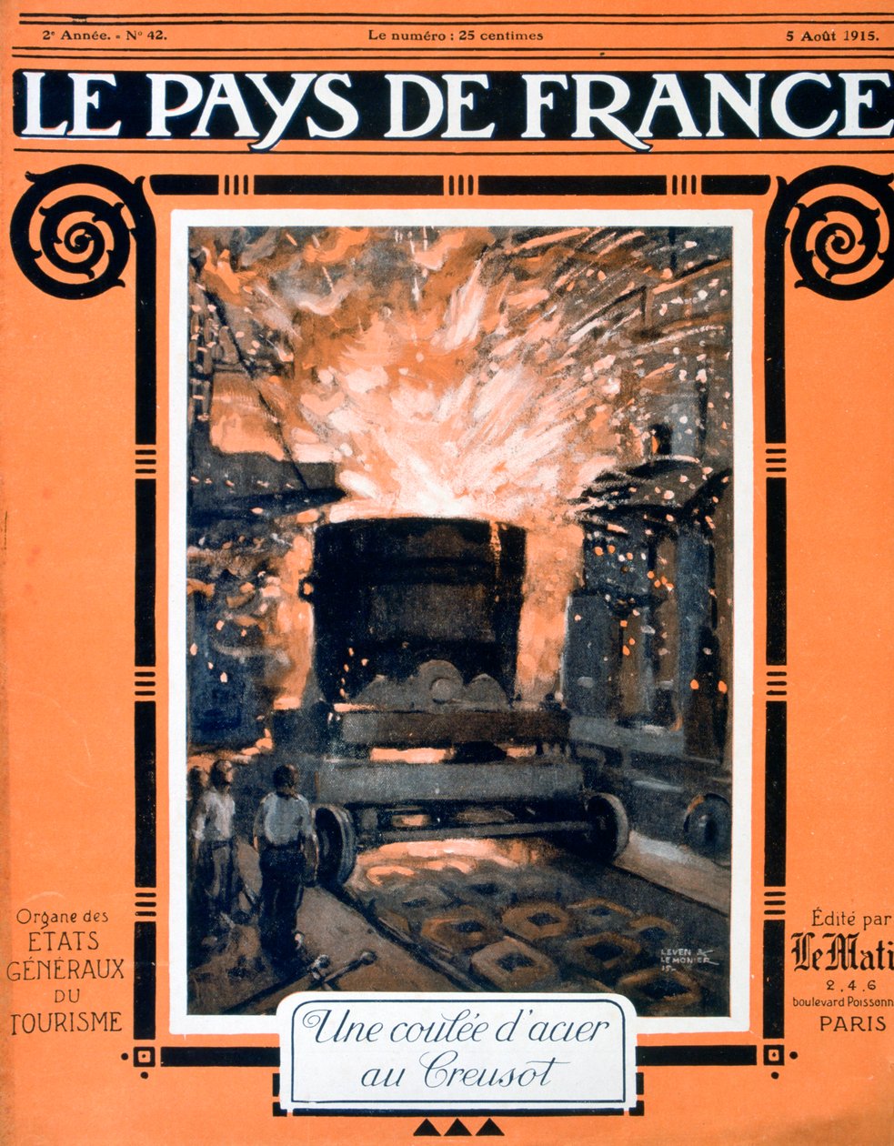 The front cover of Le Pays de France, 5 August 1915 by Unbekannt