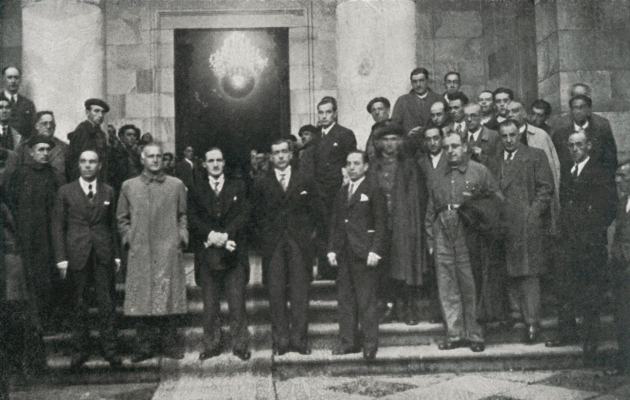 The head of the Basque government (or lehendakari) Jose Antonio Aguirre and members of the government, Barcelona by Unbekannt