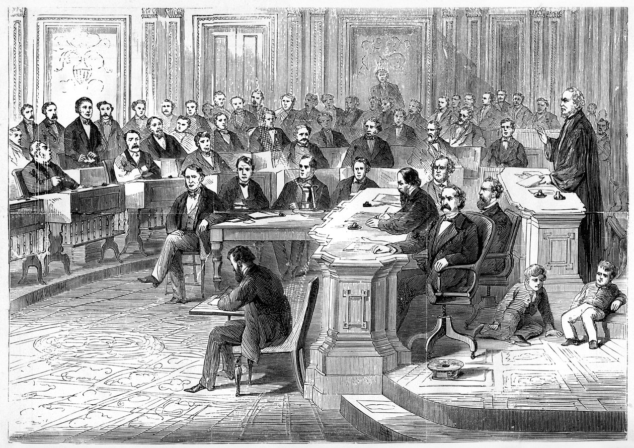 The Impeachment of Andrew Johnson, 5 March 1868 by Unbekannt