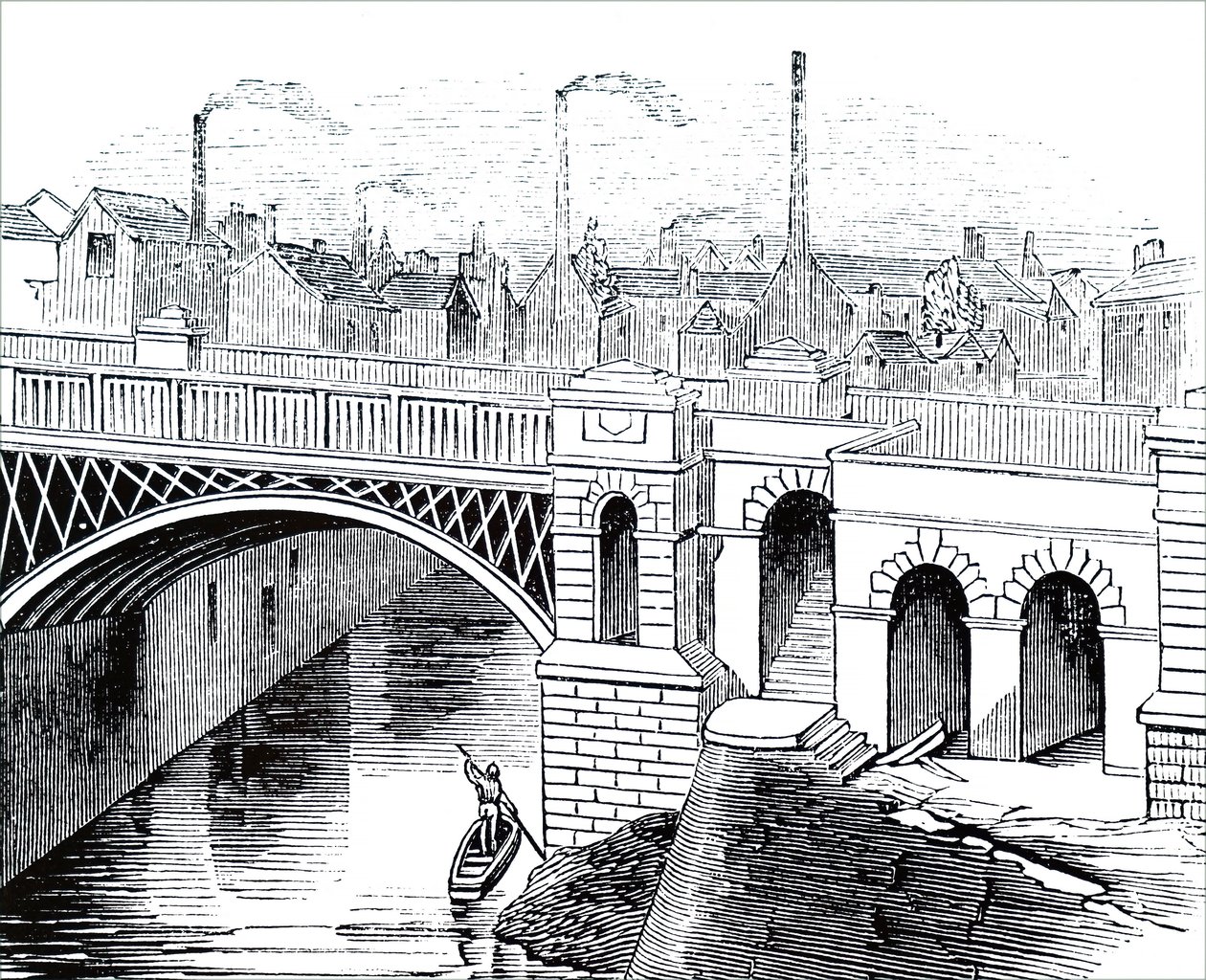 The Iron Bridge Over the Irwell River by Unbekannt