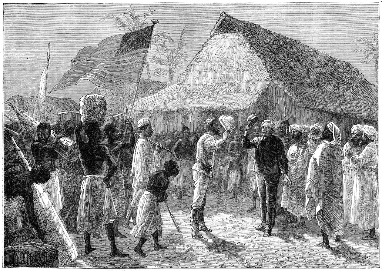 The Meeting Between Henry Morton Stanley and Dr. David Livingstone, Africa, 19th Century by Unbekannt