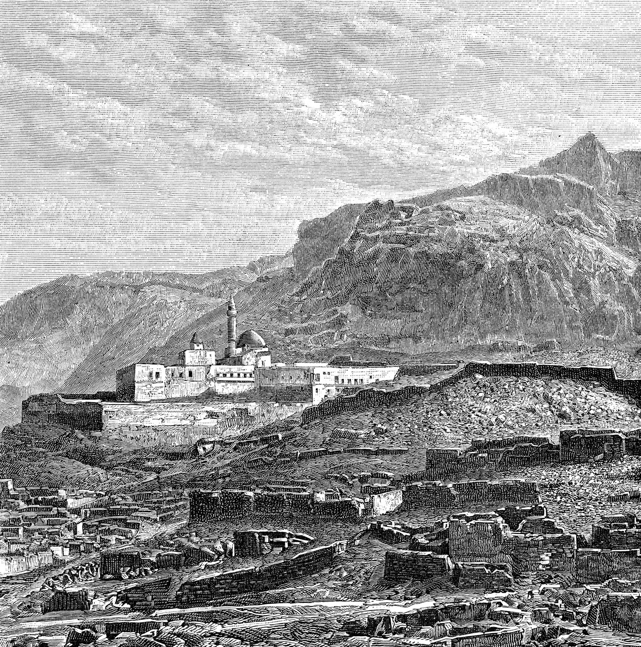 The Mosque and the Ruined Quarter of Bayazid Dogubayazit, Turkey, 1895 by Unbekannt