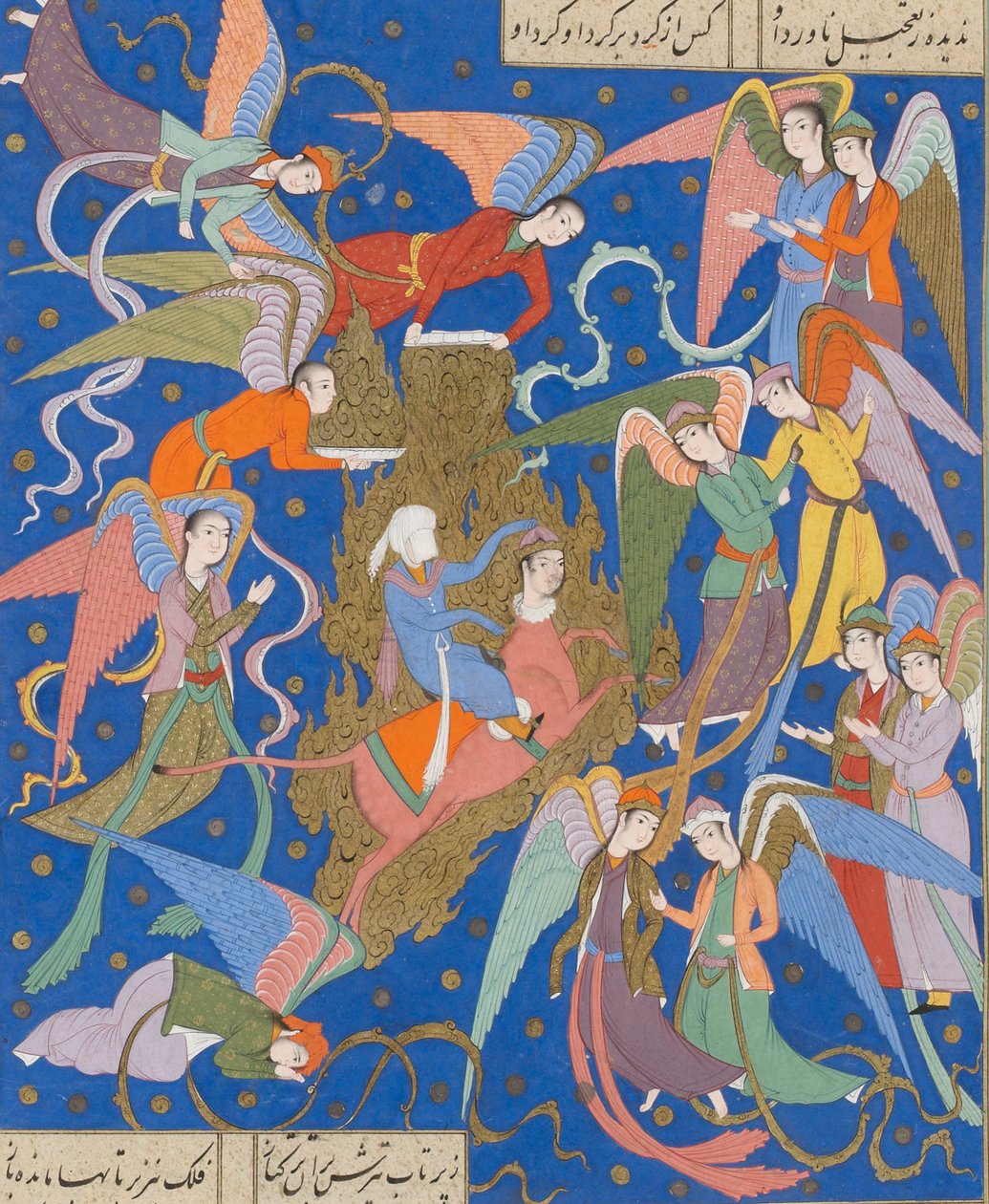 The night journey of the Prophet. From a Manuscript of the Khamsa of Nizami by Unbekannt