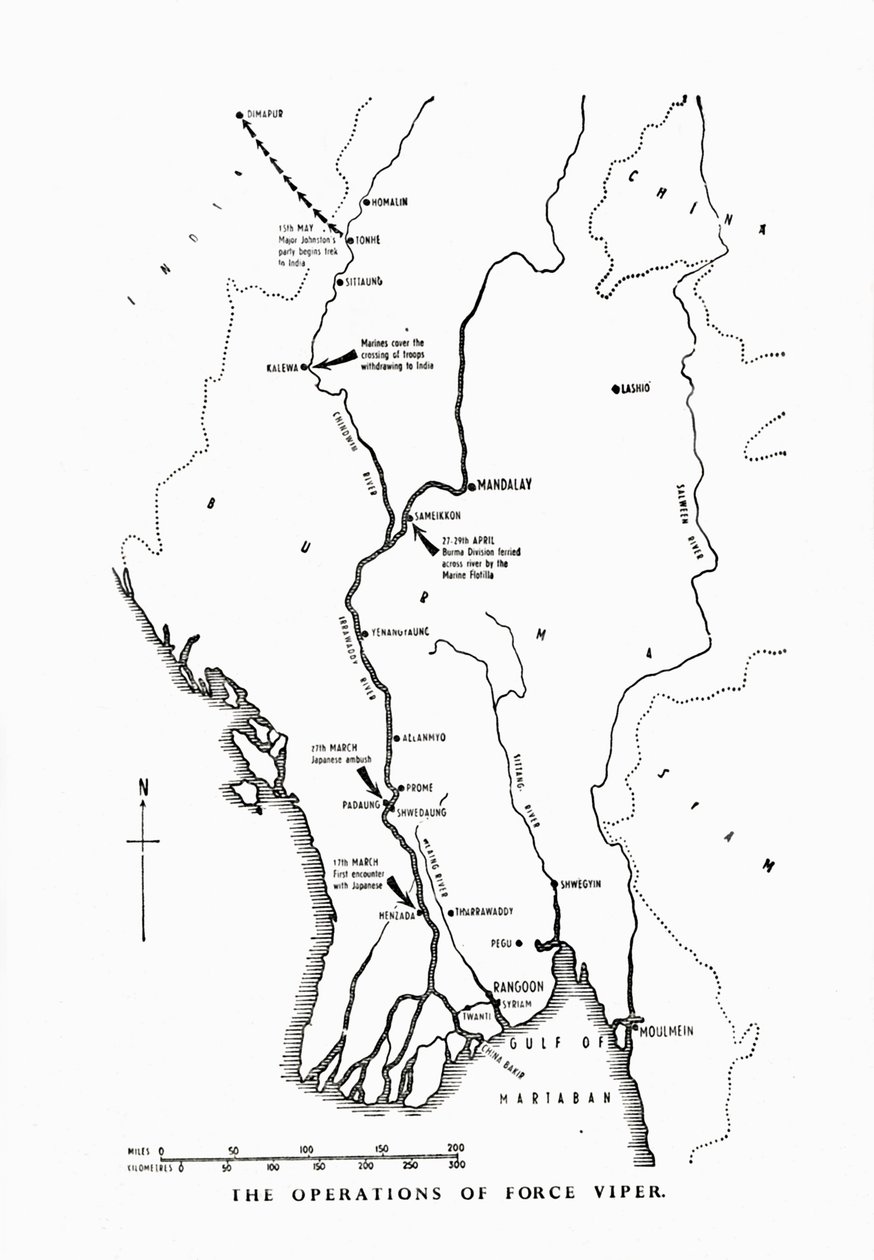The operations of Force Viper, Burma, World War II, 1942-1943 by Unbekannt