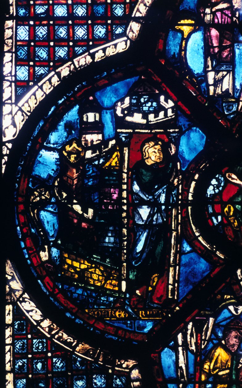 The pilgrim leaves Jerusalem for Jericho, stained glass, Chartres Cathedral, France by Unbekannt