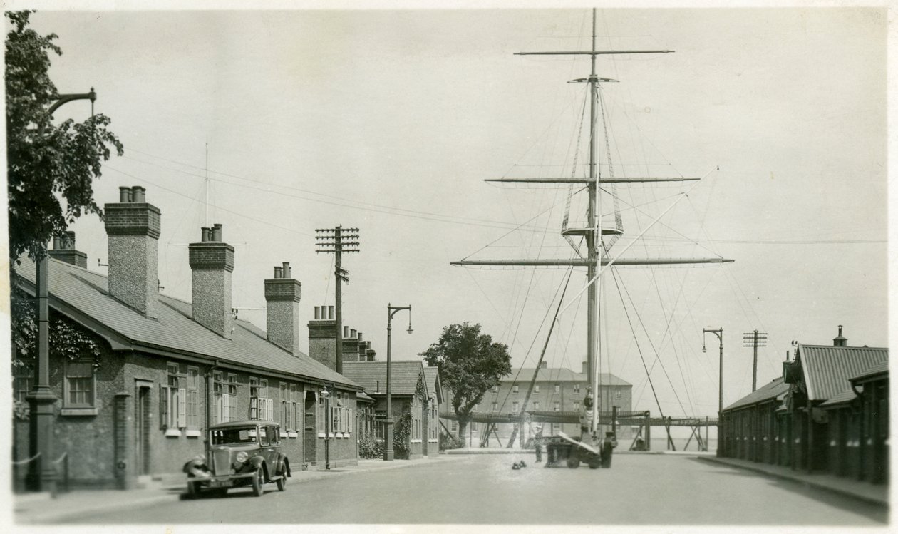 The quarterdeck, Royal Navy training establishment, Shotley, Suffolk, 1936 by Unbekannt