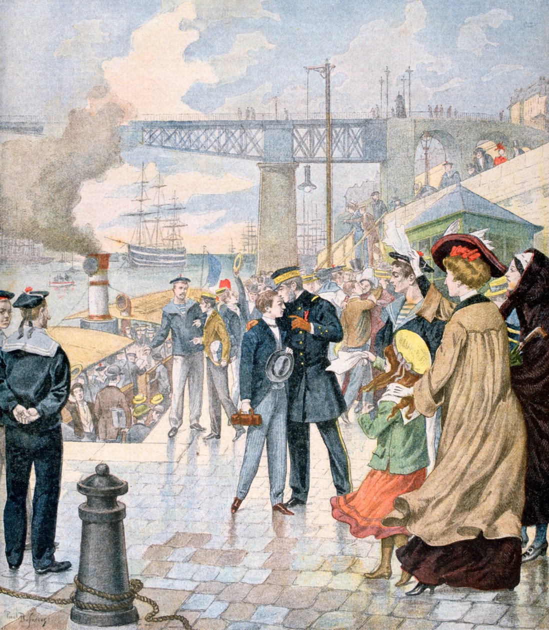 The Return of the Ship Borda, and Embarkation of the Ship Fistots, Brest, France by Unbekannt