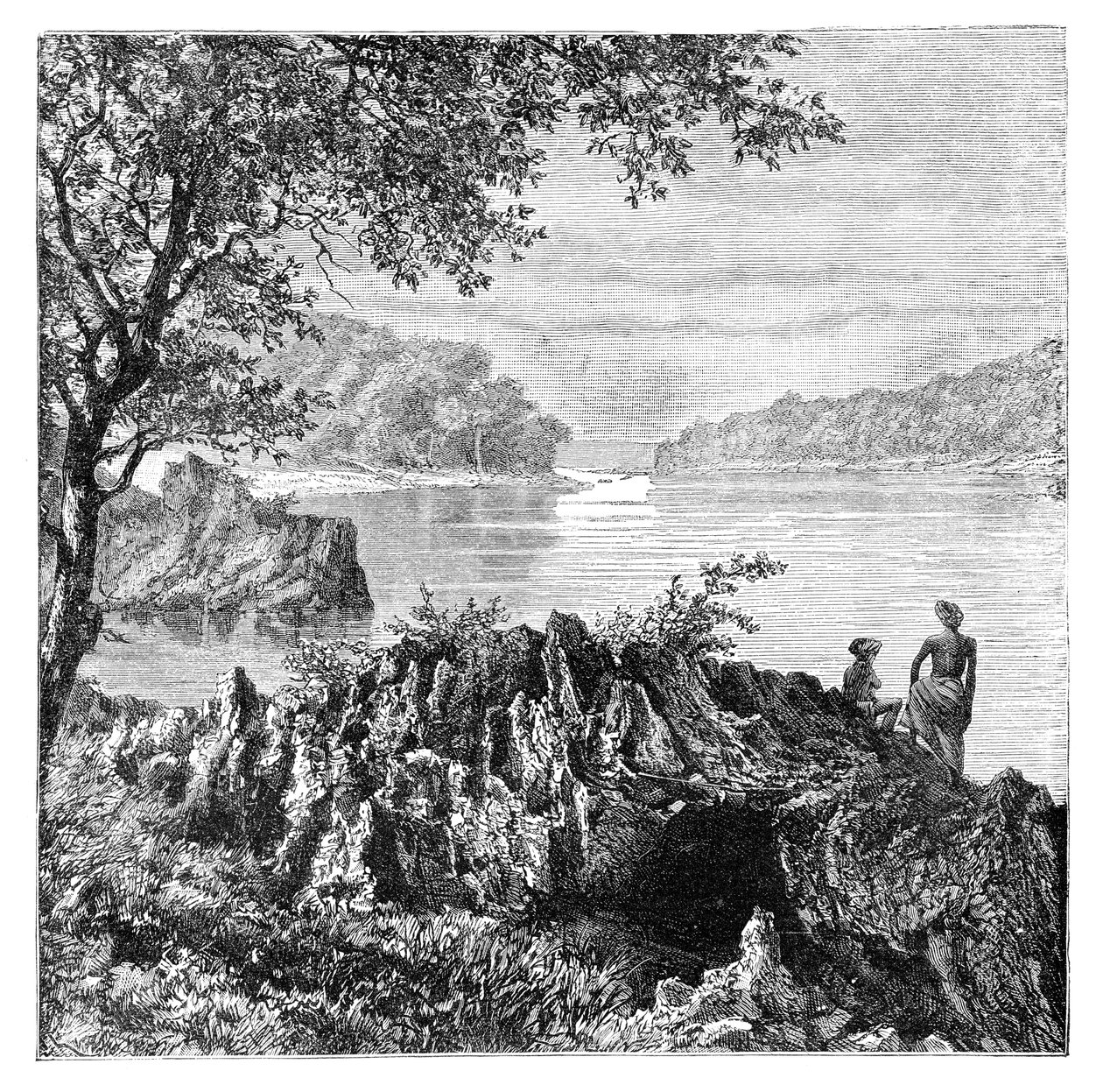 The river Salwen, above Moulmein, Myanmar, 1895 by Unbekannt