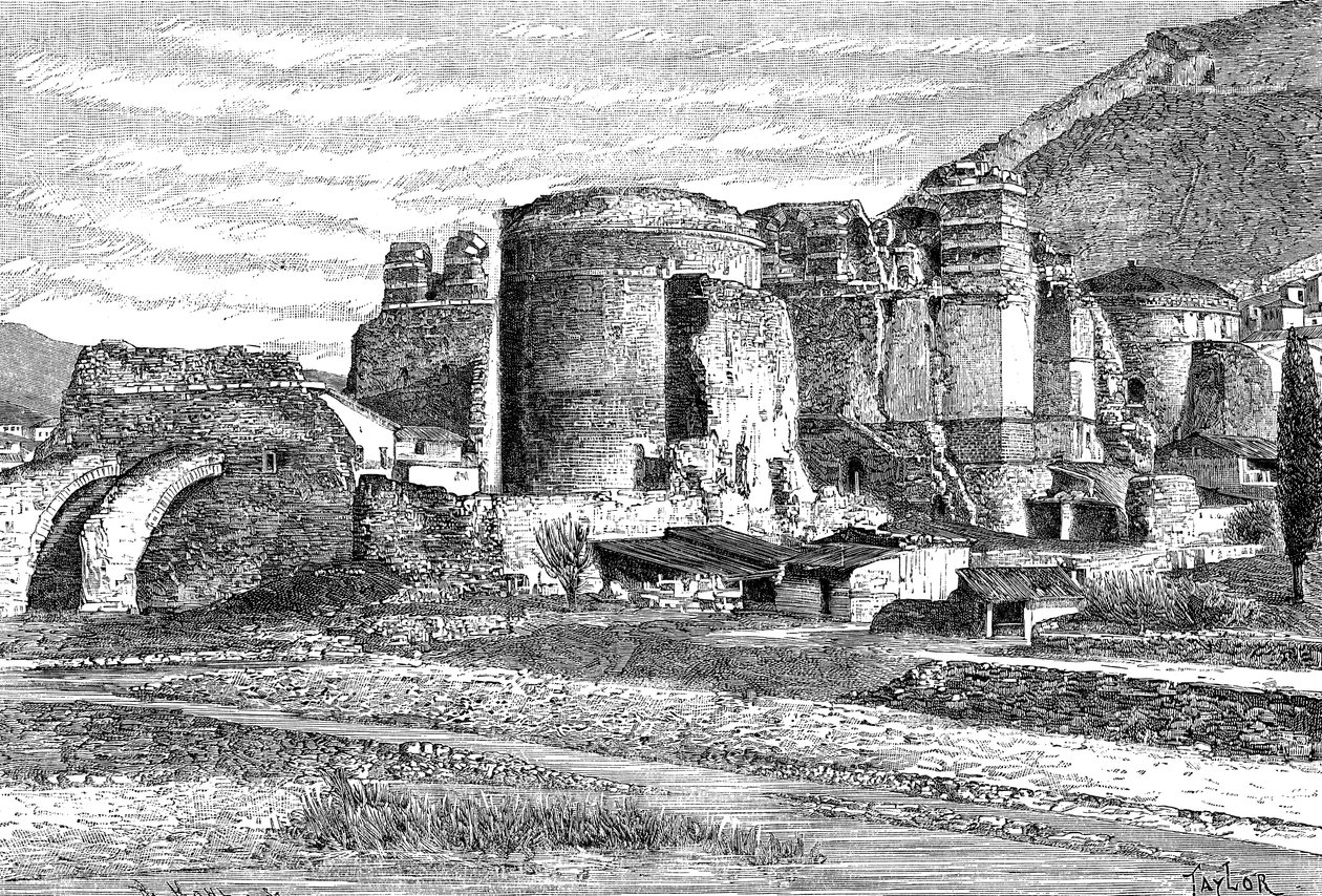 The ruins of the basilica at Pergamon, Turkey by Unbekannt