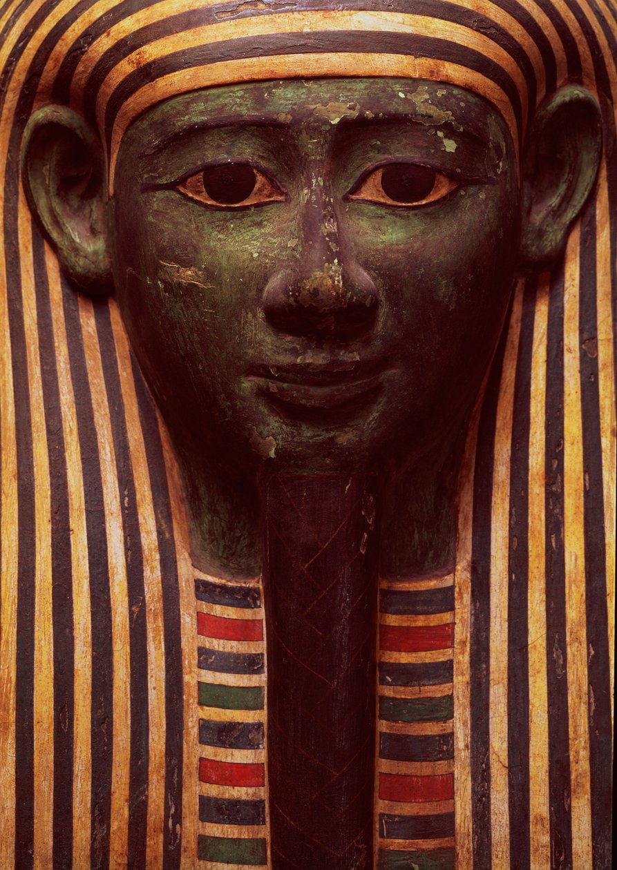The Sarcophagus of Psametik (664-610 BC) (Detail) of the Face, Egyptian by Unbekannt