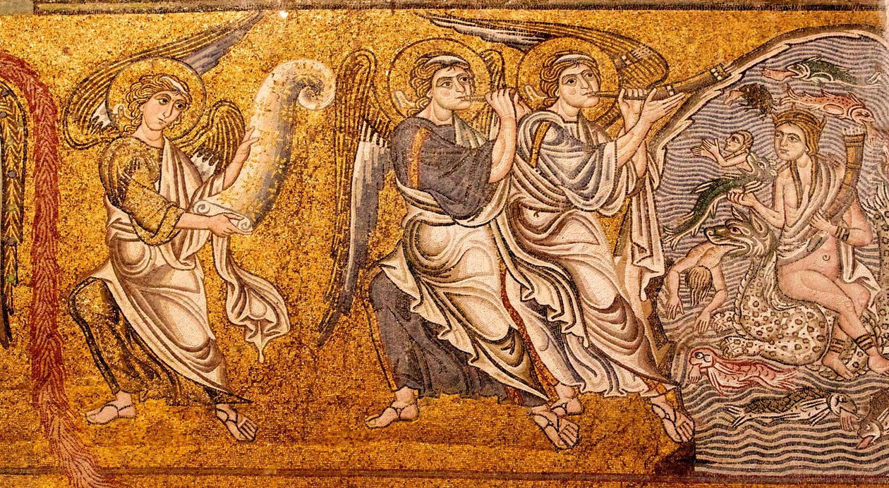 The sea gave up its dead The Last Judgement (detail), 12th century by Unbekannt