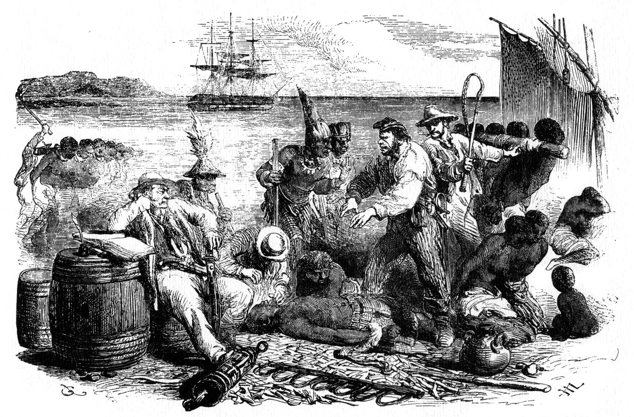 The Selling and Branding of Slaves Before Being Put Aboard a Ship, 1965 by Unbekannt