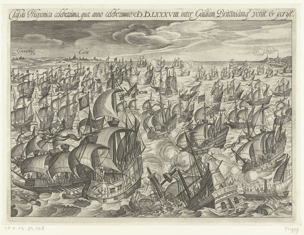 The Sinking of the Spanish Armada in 1588 by Unbekannt