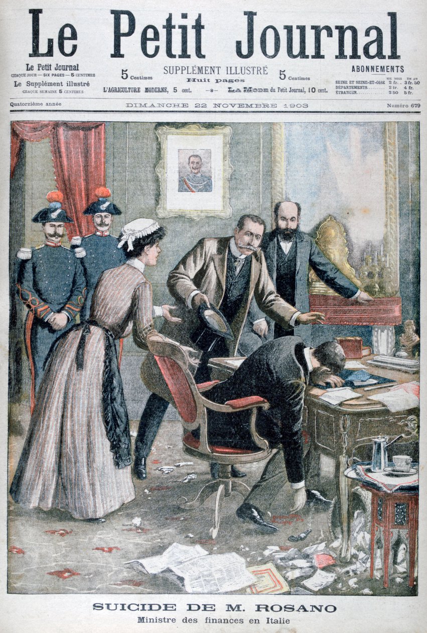 The Suicide of Signor Rosano, Italian Minister of Finance, Naples, 1903 by Unbekannt