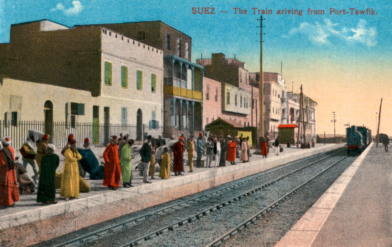The train arriving from Port Tewfik, Suez, Egypt, 20th century by Unbekannt