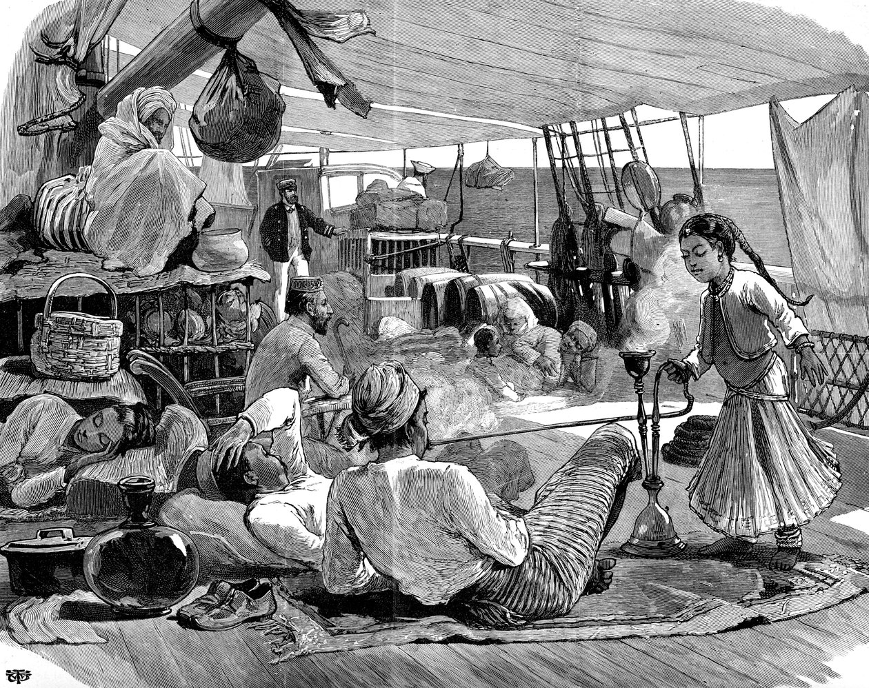 Third class on board the Kilwa, Brindisi to Burma, 1886 by Unbekannt