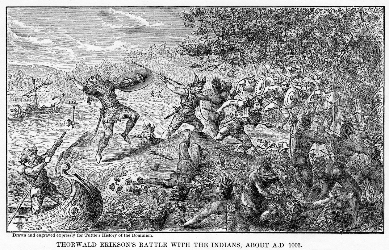 Thorwald Eriksons Battle with the Indians, about AD 1003 by Unbekannt