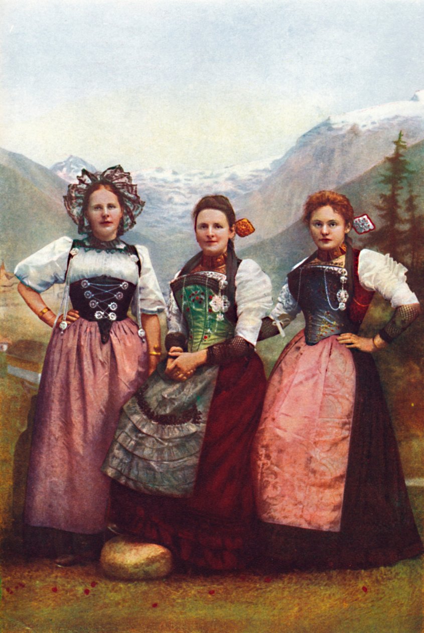 Three Swiss girls, 1912 by Unbekannt