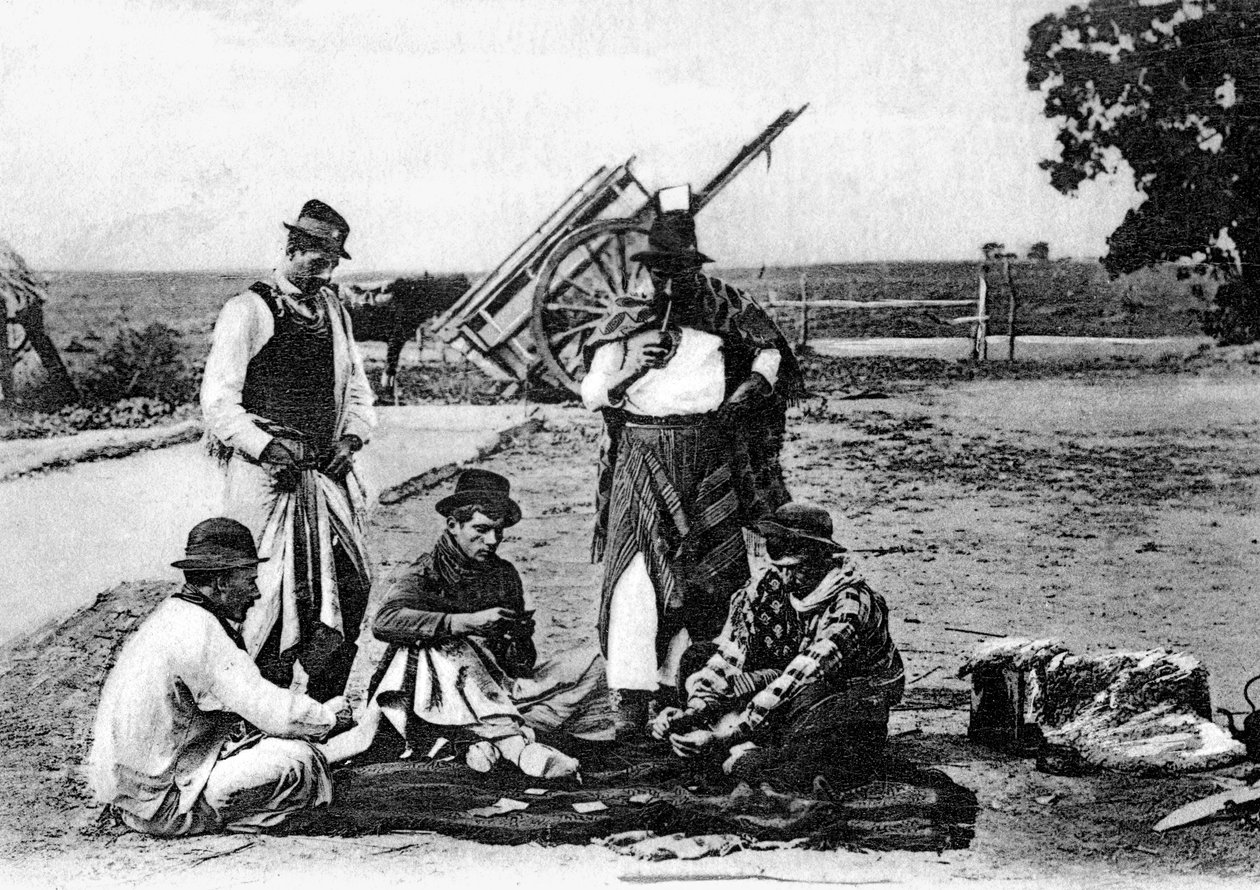 Three Men Playing Cards, Uruguay by Unbekannt