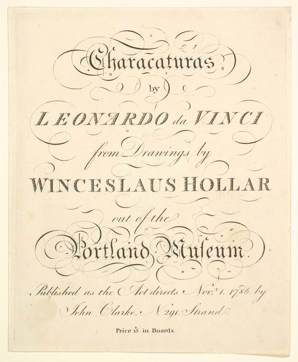 Title Page: Caricatures by Leonardo da Vinci, from Drawings by Wenceslaus Hollar by Unbekannt