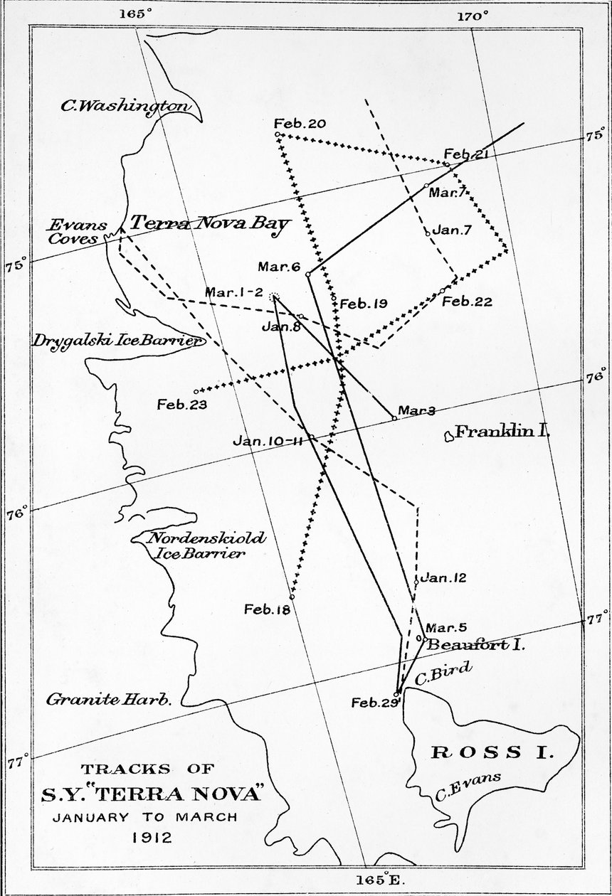 Tracks of S.Y. Terra Nova - January to March 1912 by Unbekannt