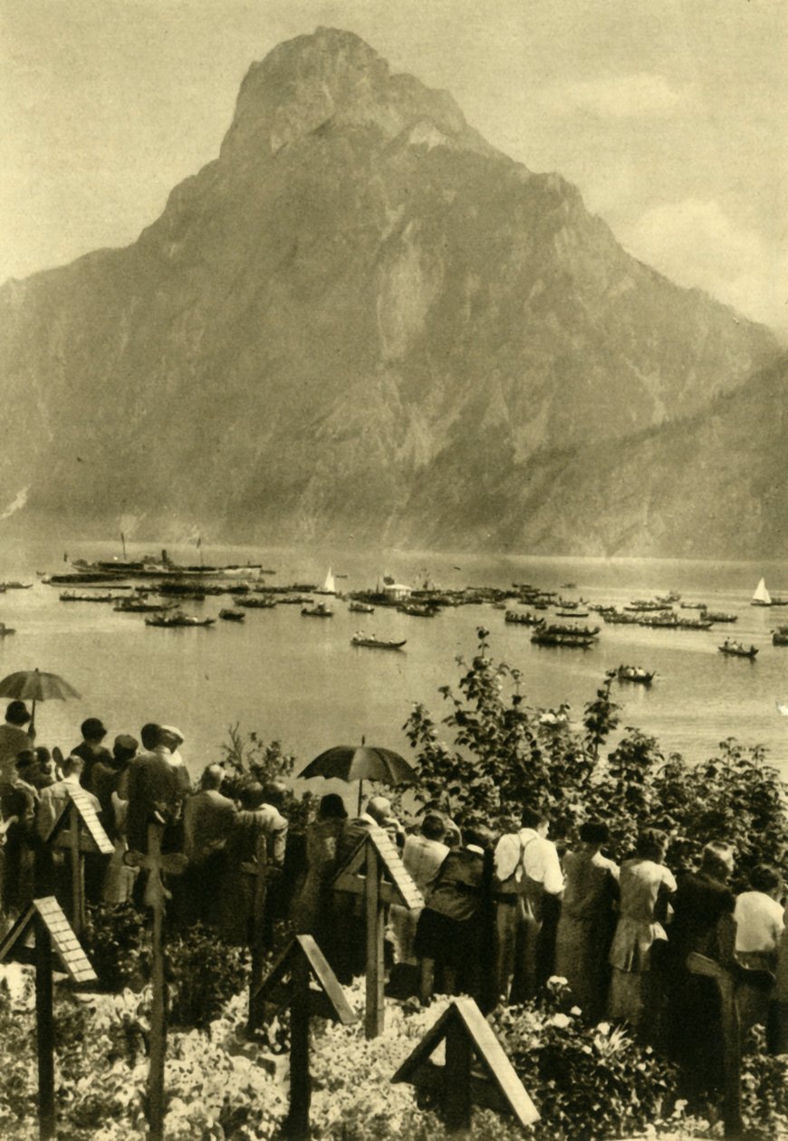 Traunstein and Traunsee, Upper Austria by Unbekannt