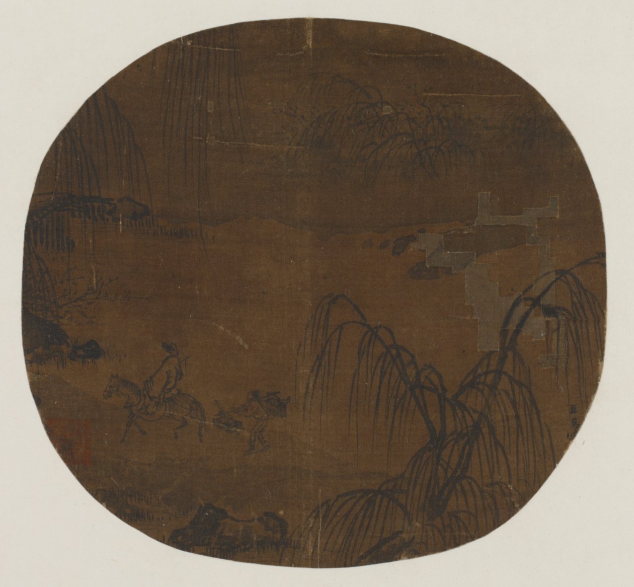 Travelers under willow trees, Yuan or Ming dynasty, 1279-1644 by Unbekannt