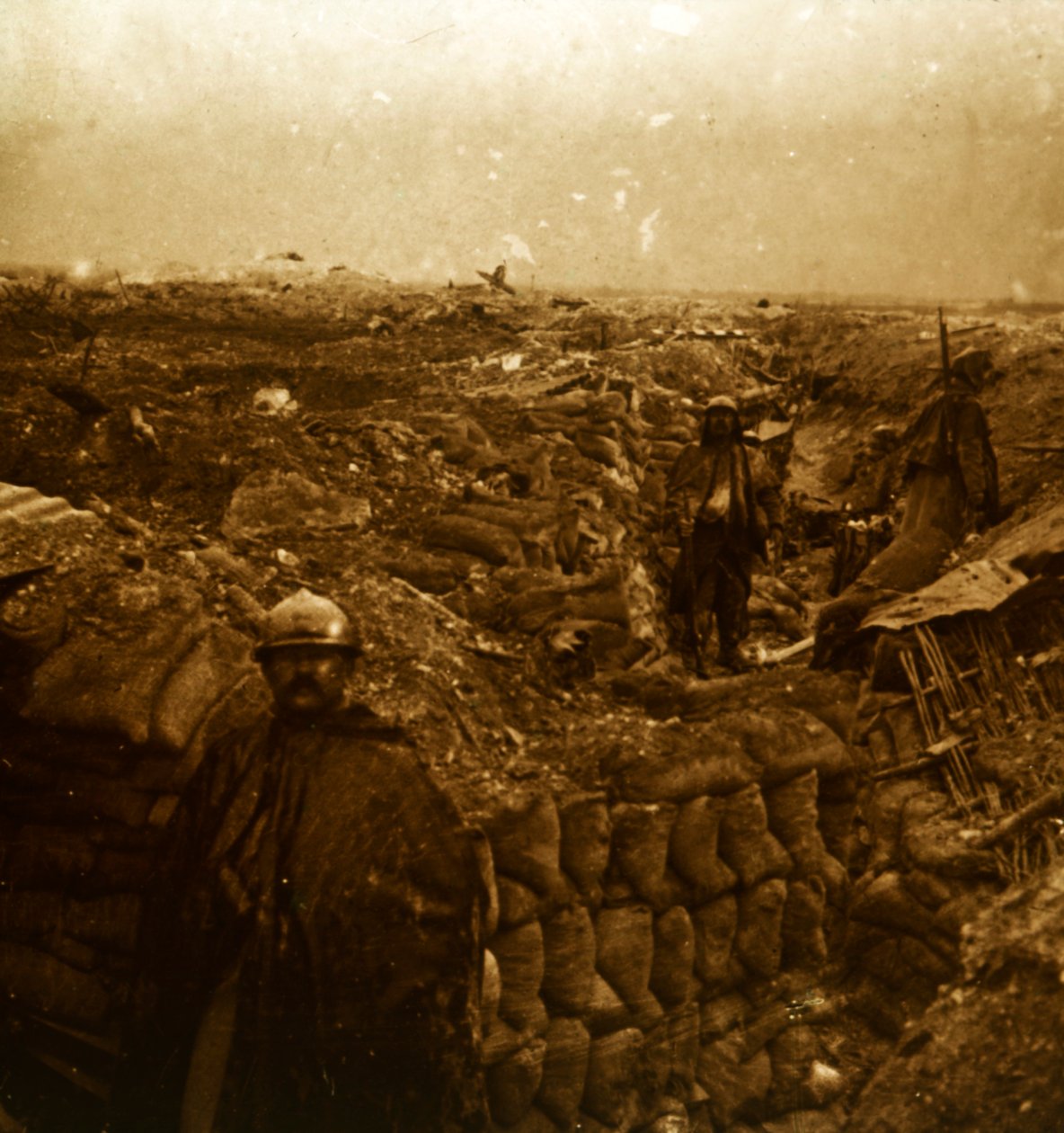 Trenches on the front line, Moulin de Souain, northern France by Unbekannt