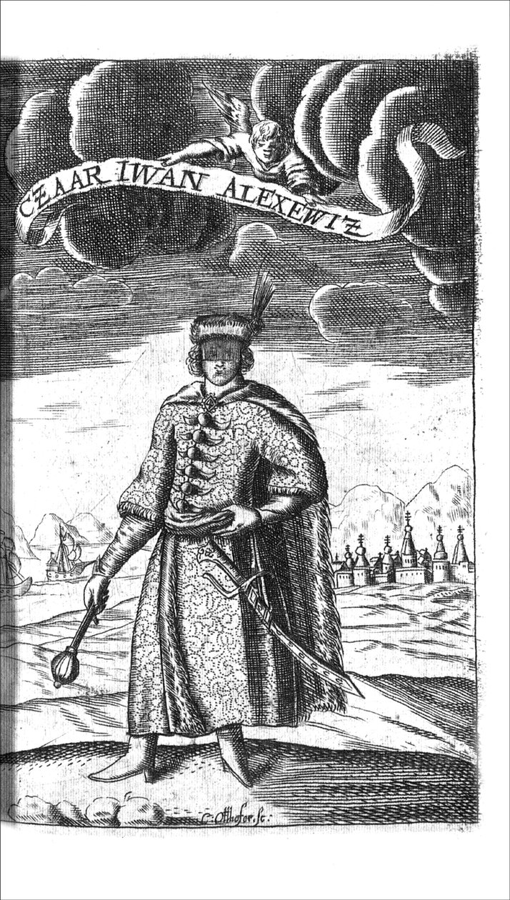 Tsar Ivan V Alexeyevich from Georg Adam Schleissing Derer beyden Czaaren in Reussland Iwan und Peter Alexewiz by Unbekannt
