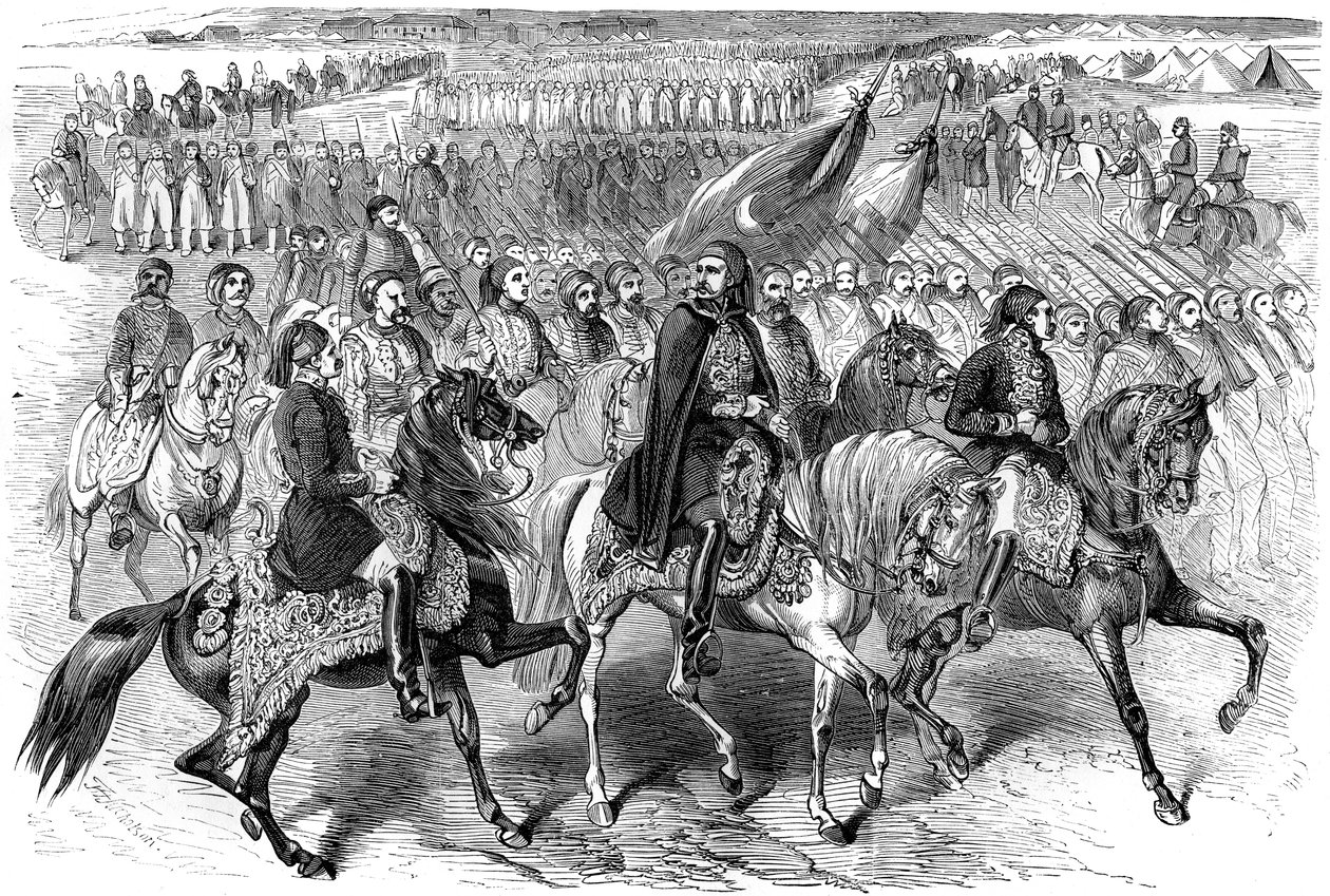 Turkish troops on the march, Kamiesh, Balaclava, Crimea, 1854-1884 by Unbekannt