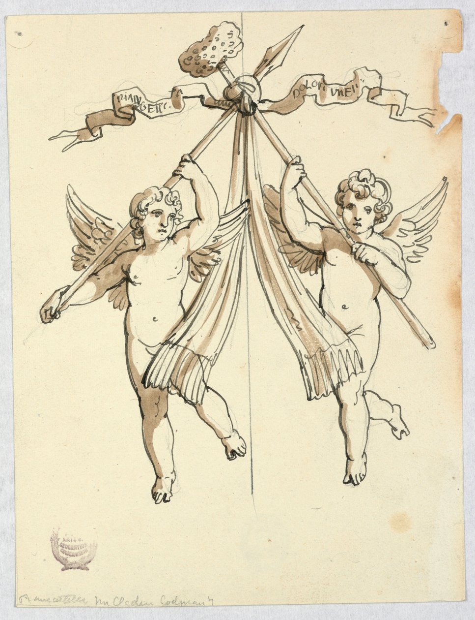 Two Angels with Lance and Holy Sponge by Unbekannt