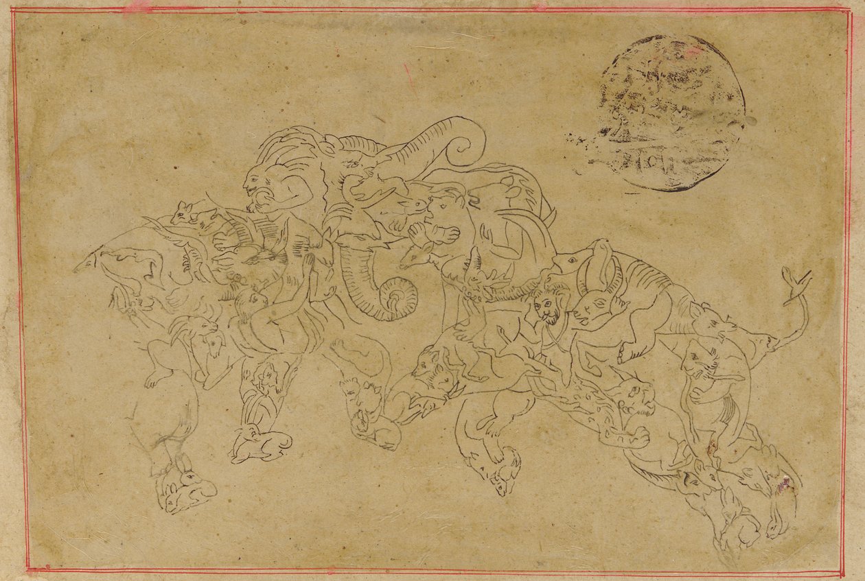 Two Composite Elephants, Fighting, 18th century by Unbekannt