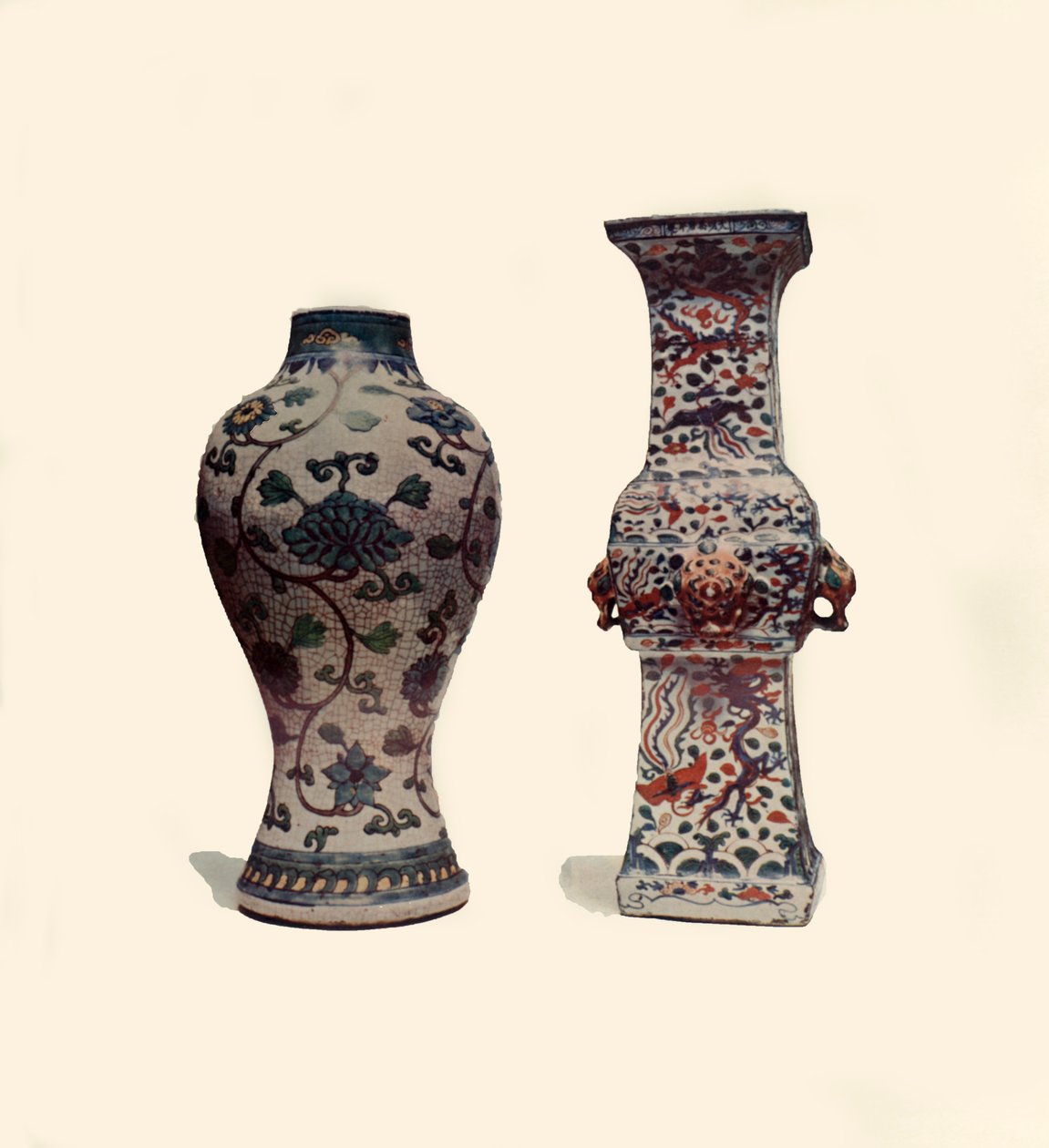 Two enamelled porcelain vases, Chinese, 15th-17th centuries, 1908 by Unbekannt