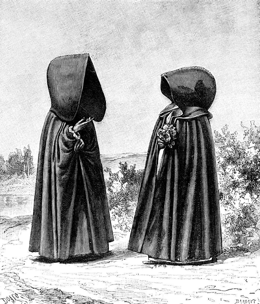 Two Hooded Women from Faial, Portugal, and San Miguel, Spain by Unbekannt