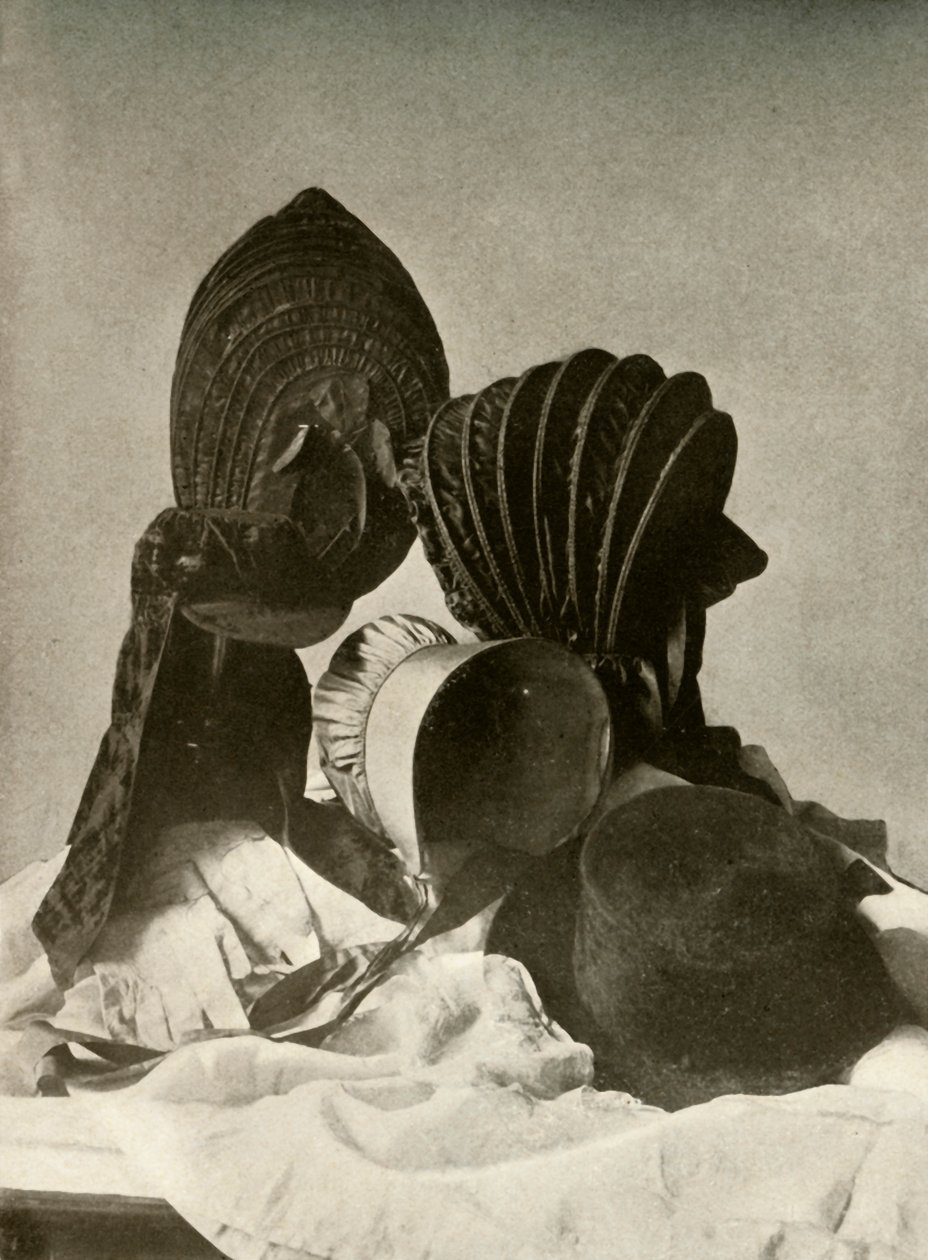 Two Silk Calashes, Riding-Cap, Quaker Bonnet, Hat, Gloves, and Skirt, 18th Century, 1937 by Unbekannt