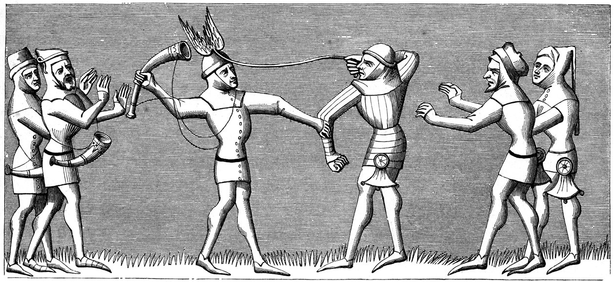 Vailets of Falconry, 14th Century, 1849 by Unbekannt