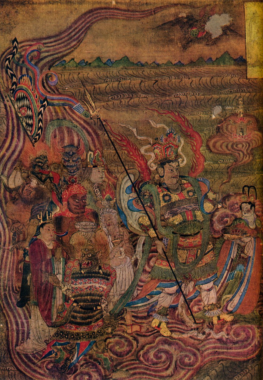 Vaishravana Travelling Across the Waves, from the Caves of the Thousand Buddhas by Unbekannt