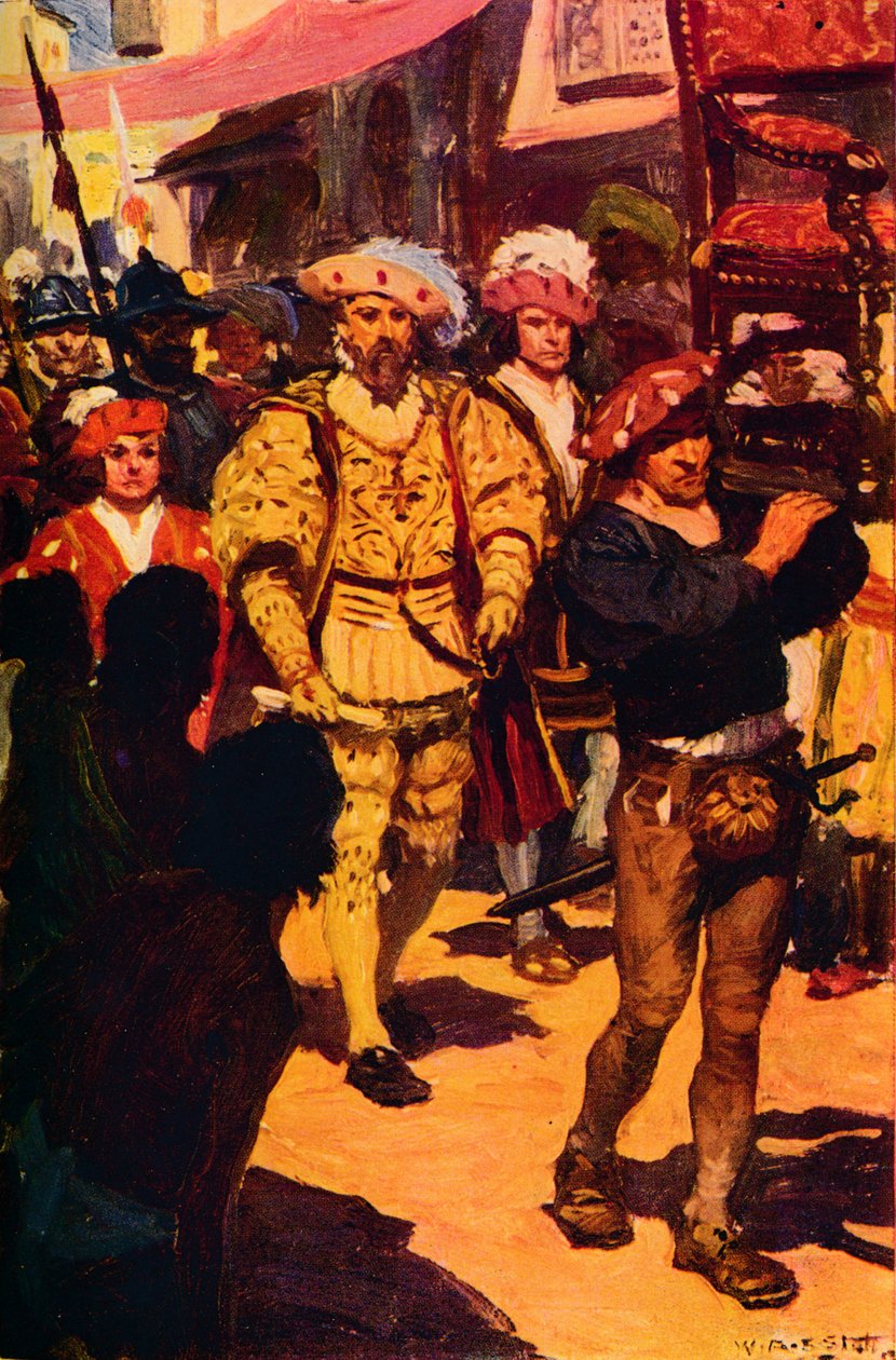 Vasco Da Gama Visiting the King of Calicut, 1498 c1912 by Unbekannt