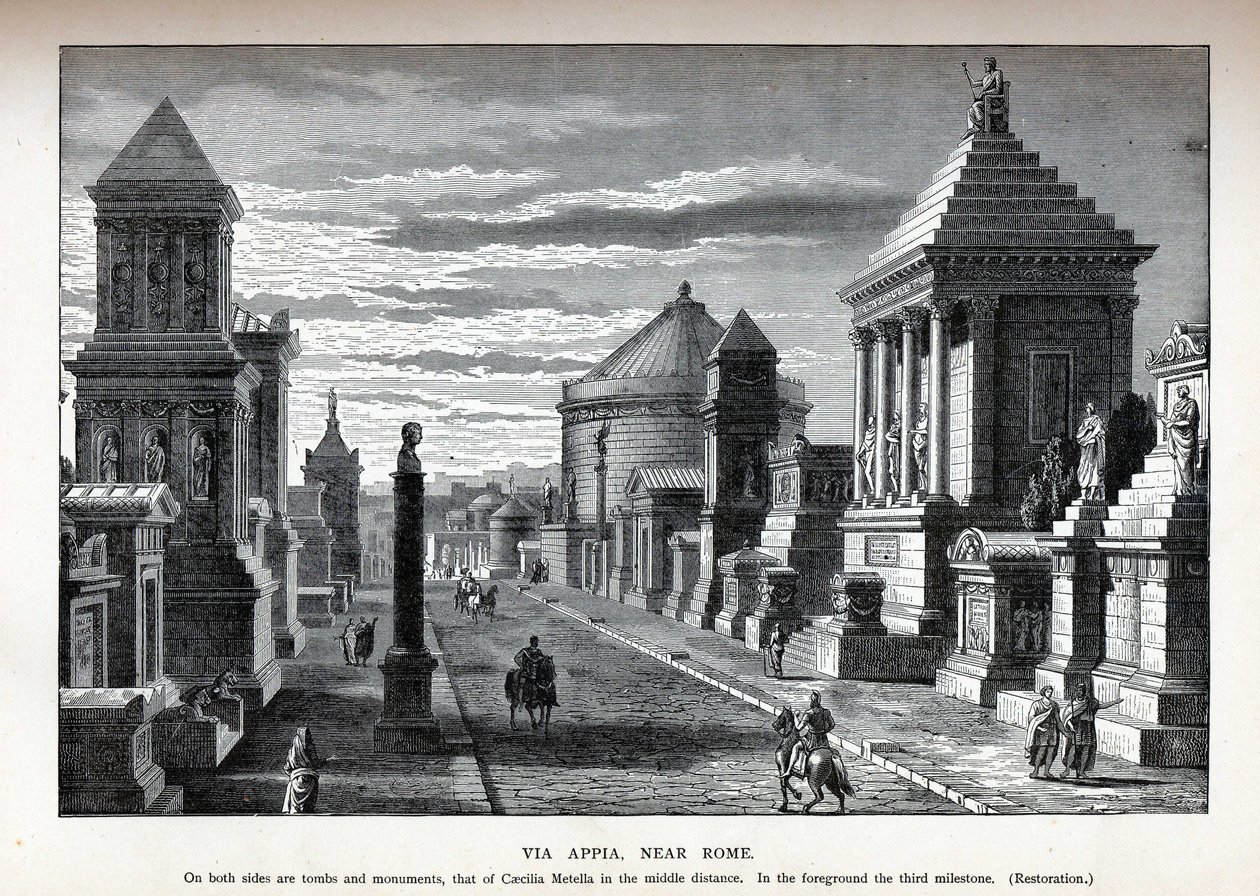 Via Appia Near Rome Reconstruction, 1882 by Unbekannt