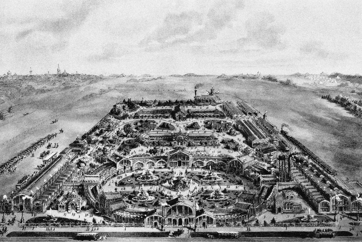 View of the All-Russian Exhibition of 1882, Khodynka, Moscow by Unbekannt