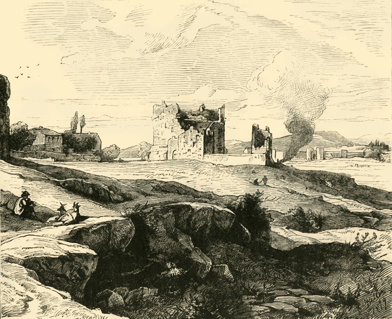 View of the Campagna from the Via Appia, 1890 by Unbekannt