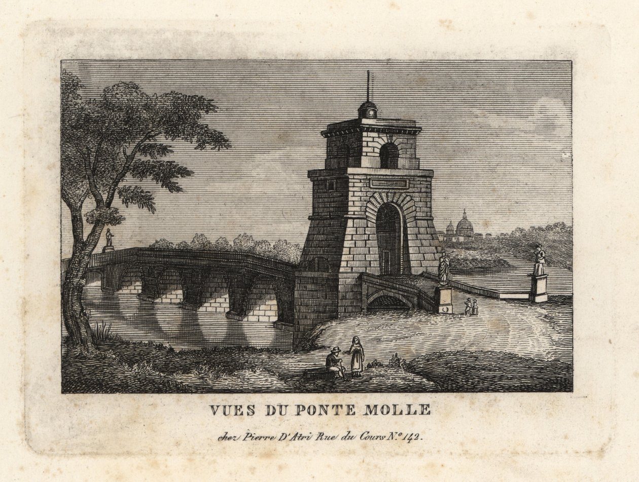 View of the Milvian Bridge, Rome by Unbekannt