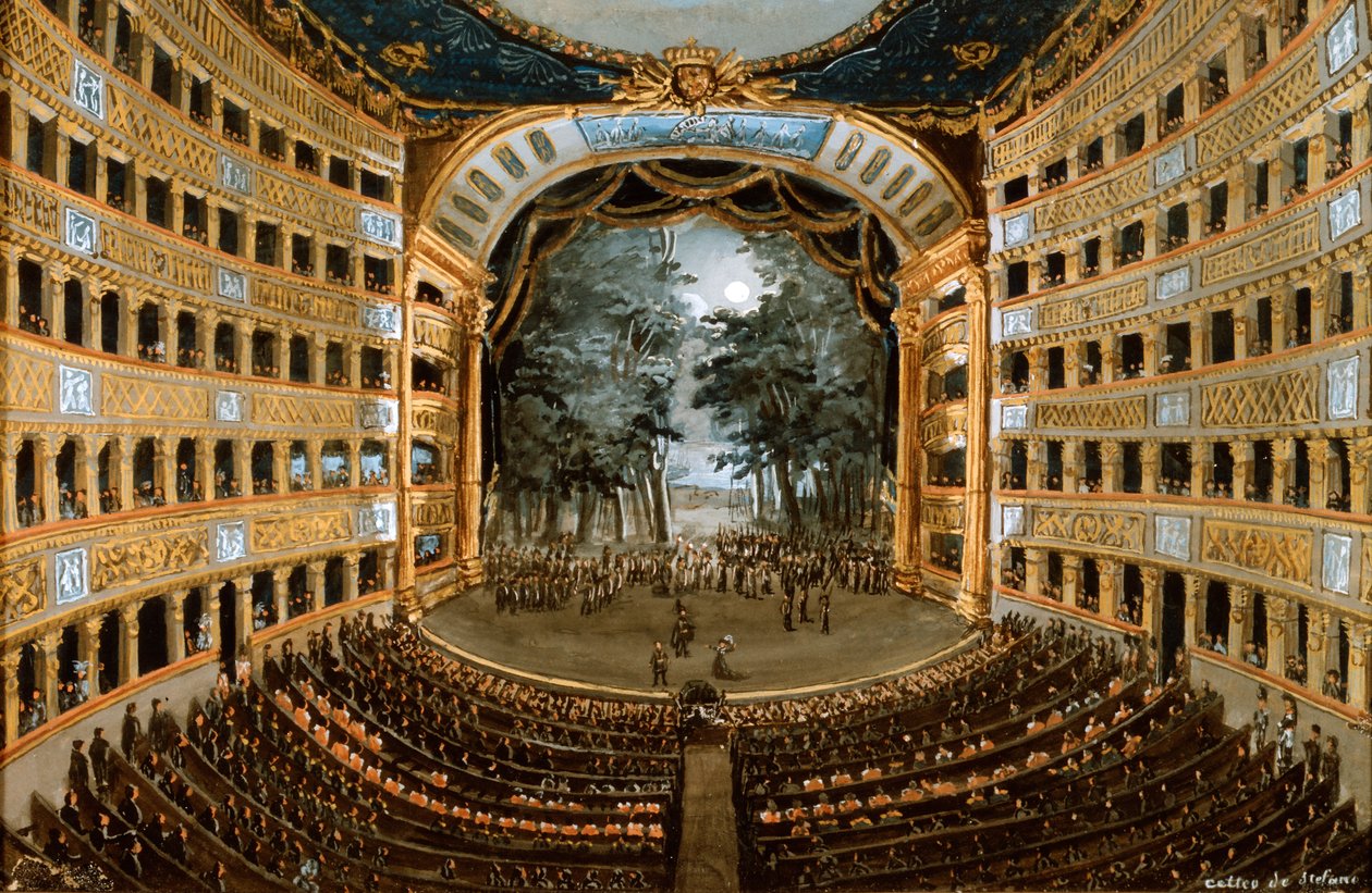 View of the Interior of the Teatro San Carlo, Naples by Unbekannt