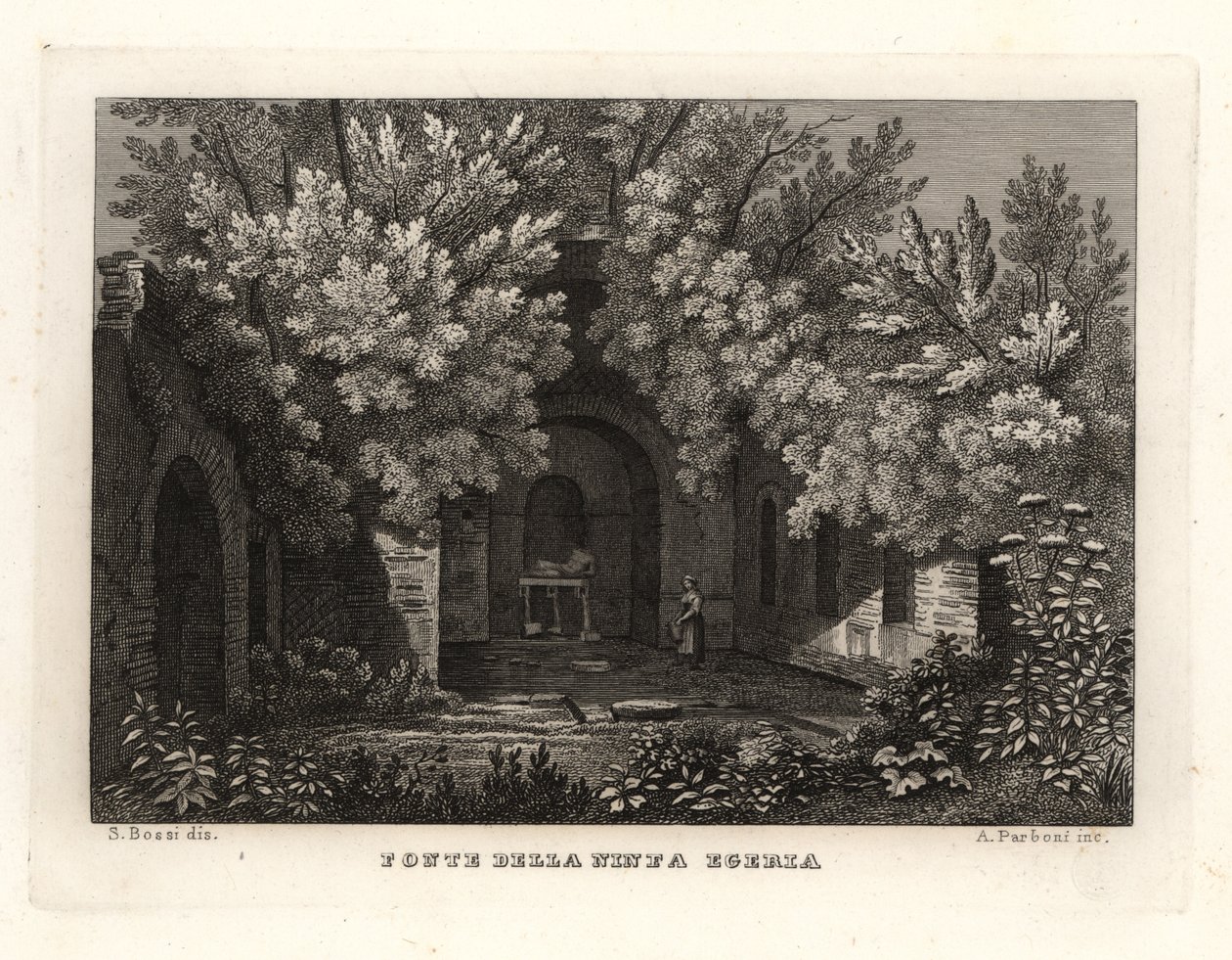 View of the spring of the nymph Egeria, Parco Cafarella, Rome by Unbekannt