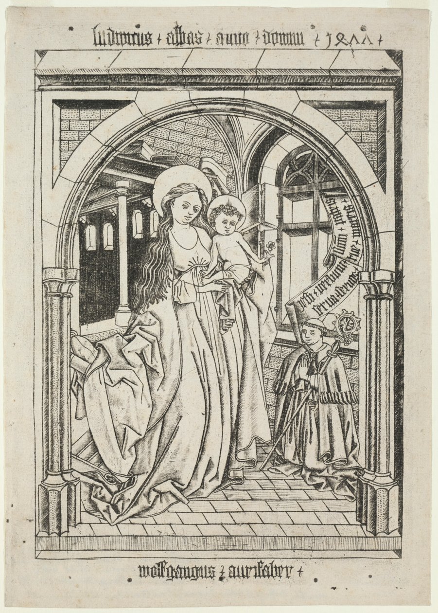 Virgin and Child, Abbot Ludwig Kneeling by Unbekannt