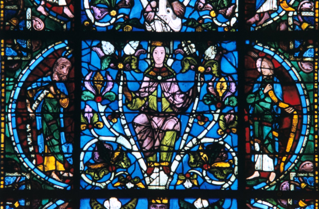 Virgin and Prophets, stained glass, Chartres Cathedral, France by Unbekannt
